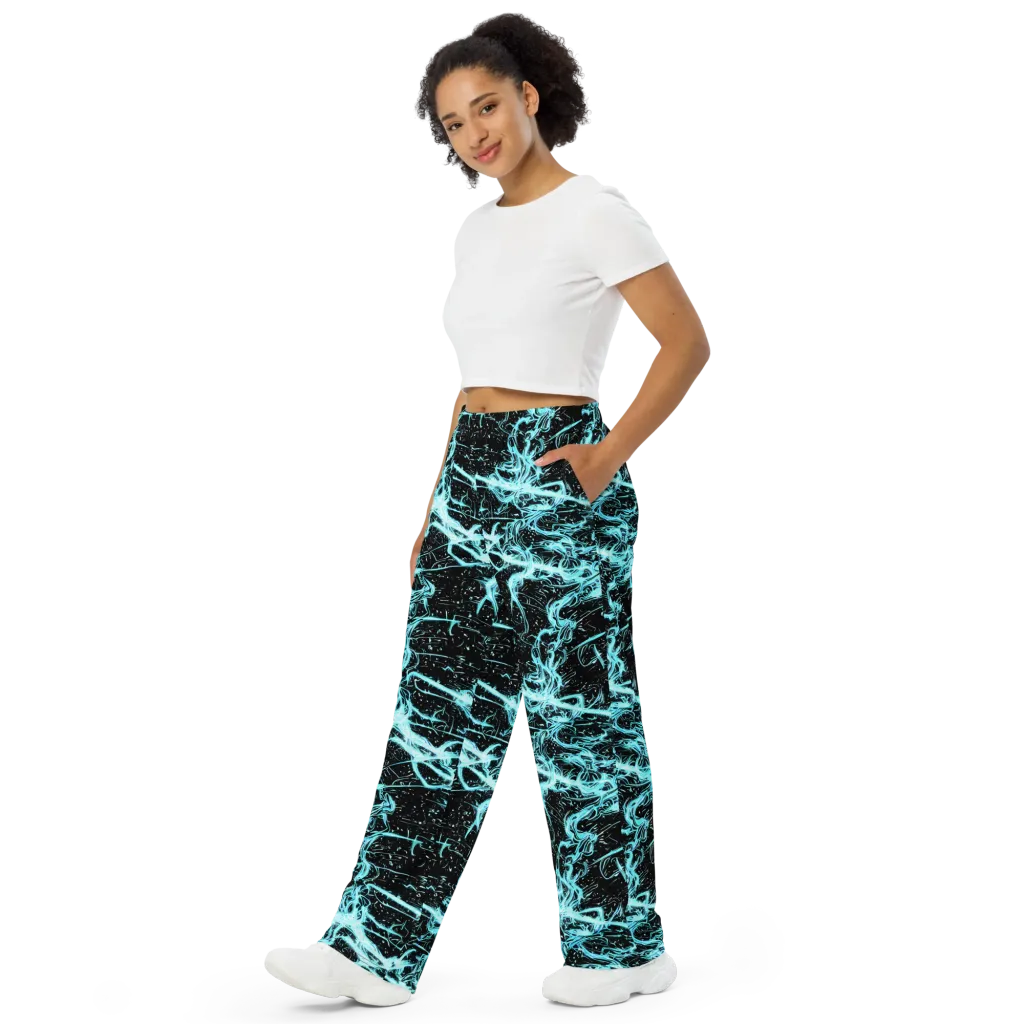 Snyder Swirls on Wide-Leg Pants — Left Front