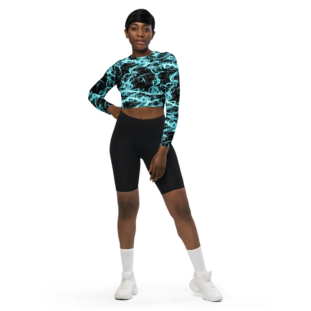 Snyder Swirls on Long Sleeve Crop Top — Front
