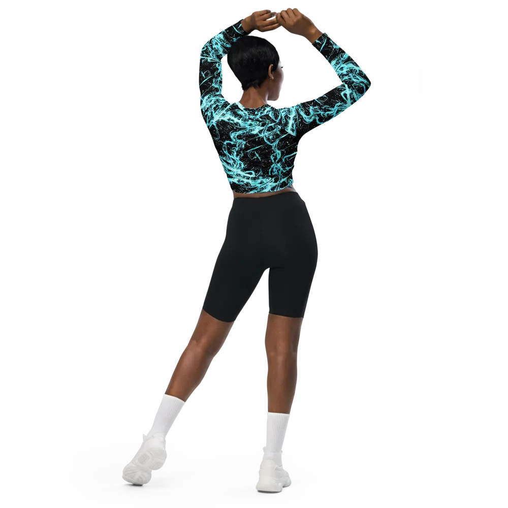 Snyder Swirls on Long Sleeve Crop Top — Back