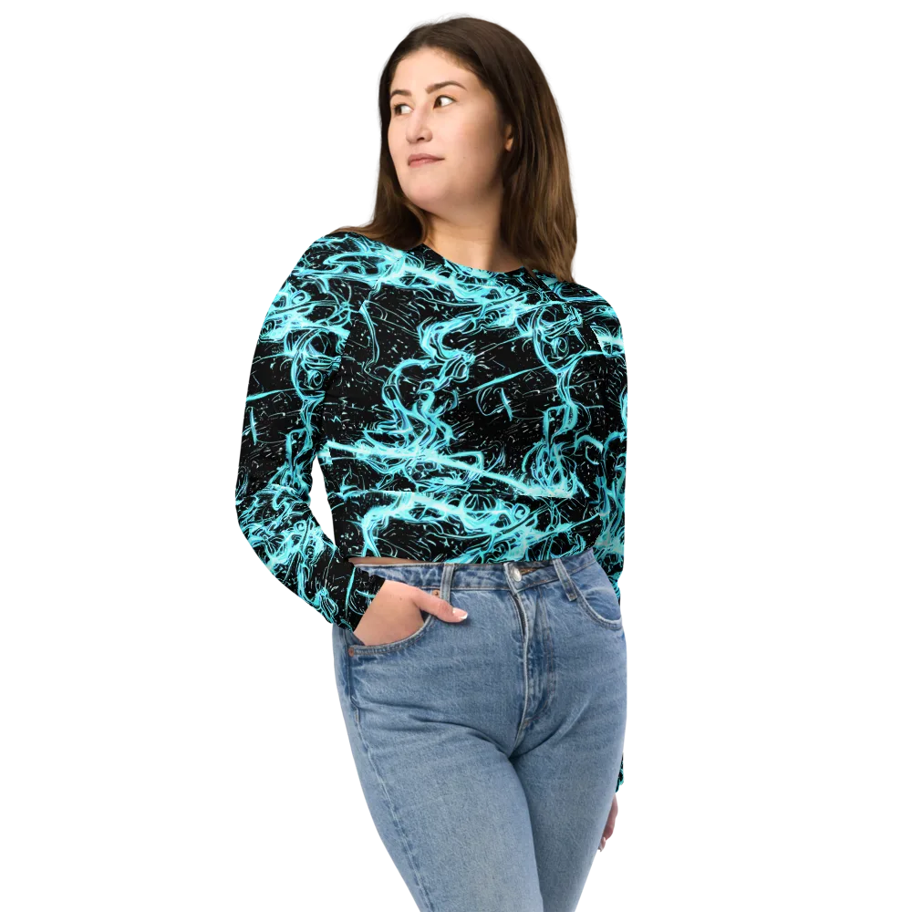 Snyder Swirls on Long Sleeve Crop Top — Front