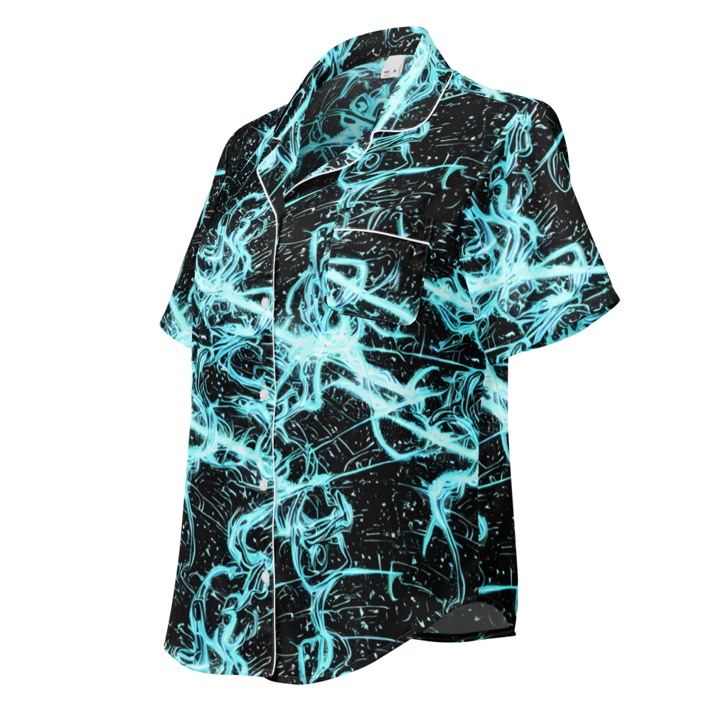 Snyder Swirls on Women's Short Sleeve Pajama Top — Left Front