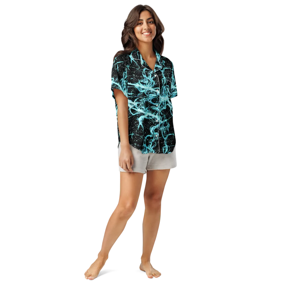 Snyder Swirls on Women's Short Sleeve Pajama Top — Front
