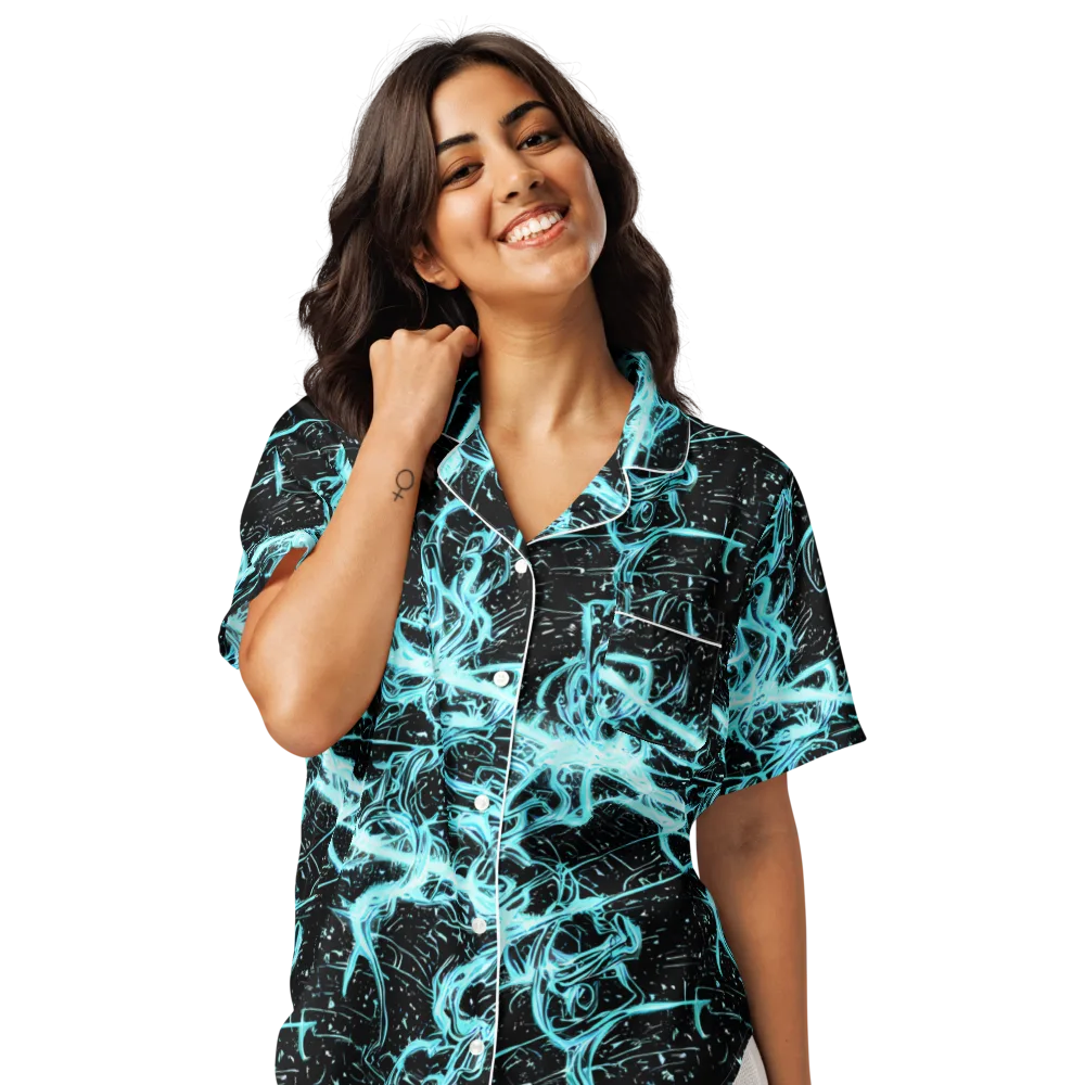 Snyder Swirls on Women's Short Sleeve Pajama Top — Front