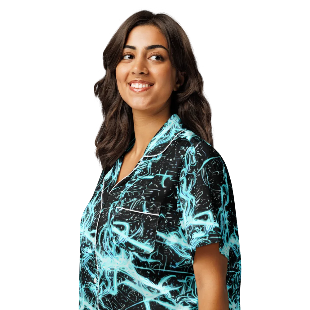 Snyder Swirls on Women's Short Sleeve Pajama Top — Left Front
