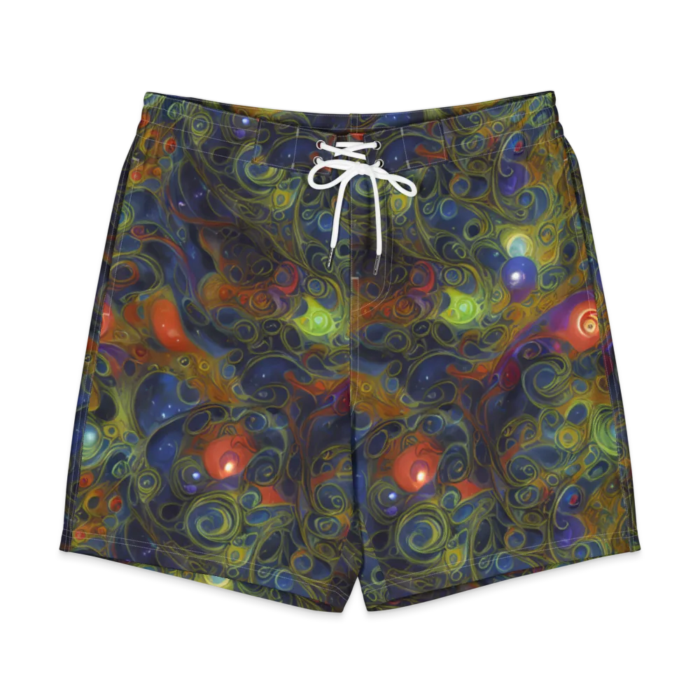 Nebula Marbling on Men's Board Shorts — Front