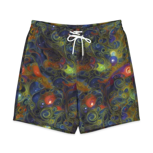 Nebula Marbling on a Men's Board Shorts
