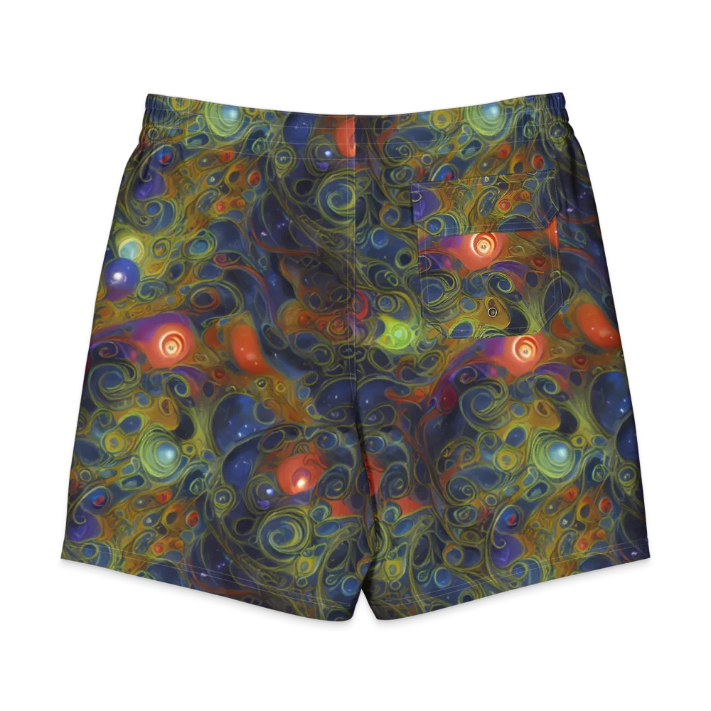 Nebula Marbling on Men's Board Shorts — Back