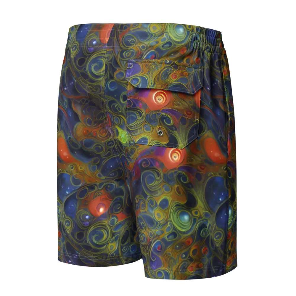 Nebula Marbling on Men's Board Shorts — Back