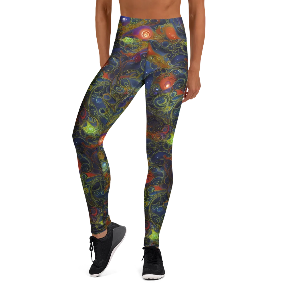 Nebula Marbling on Yoga Leggings — Front