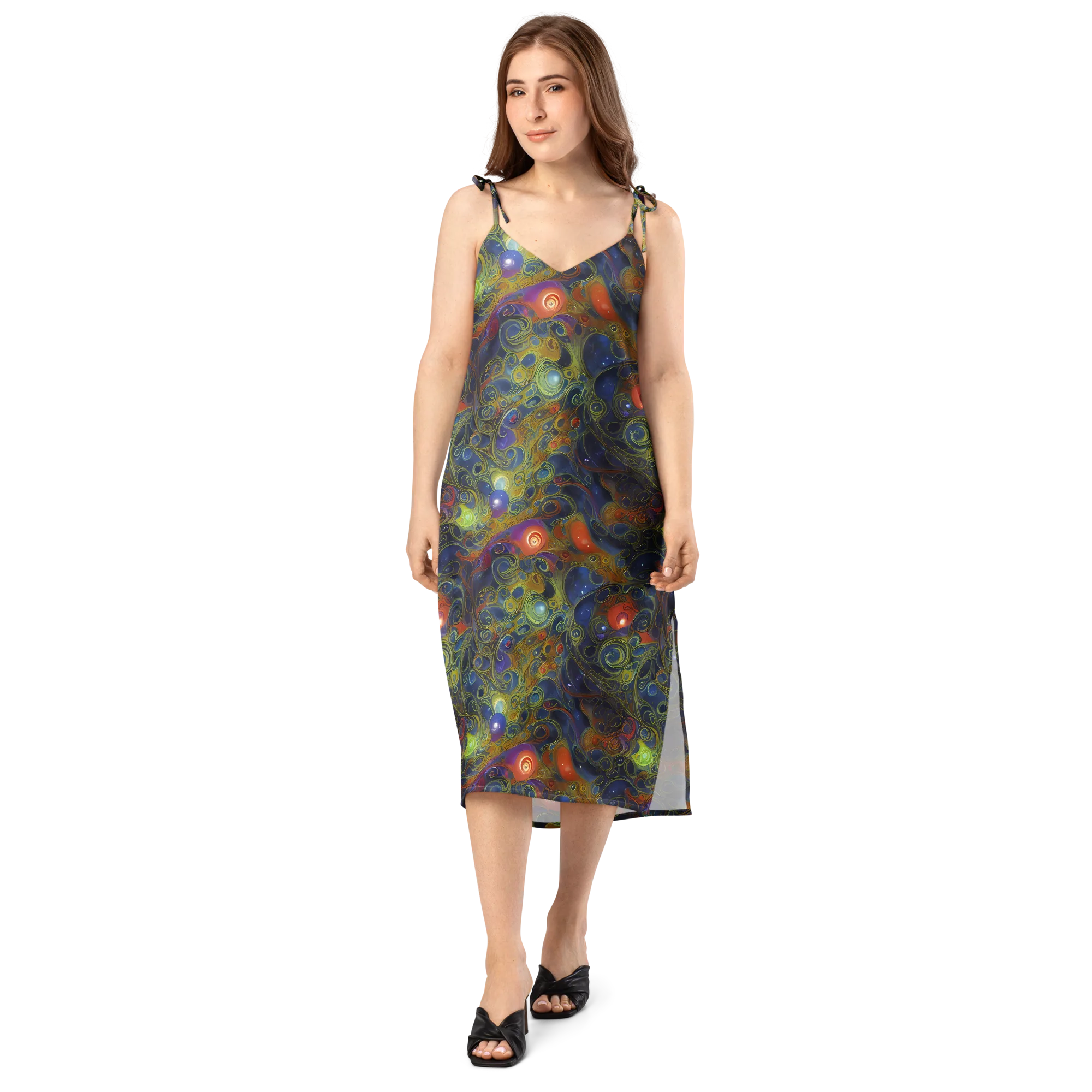 Nebula Marbling on Slip Dress — Front