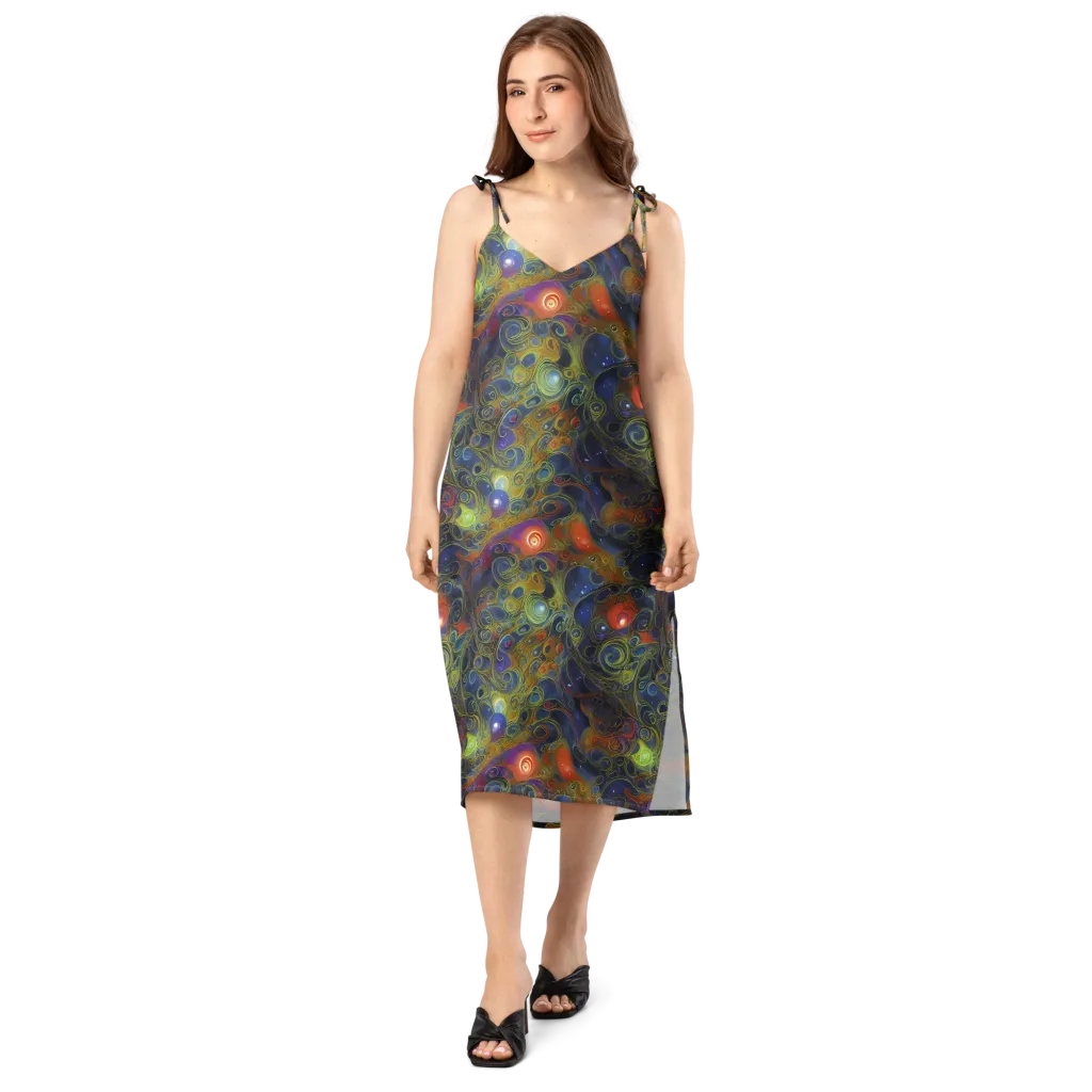 Nebula Marbling on Slip Dress — Front