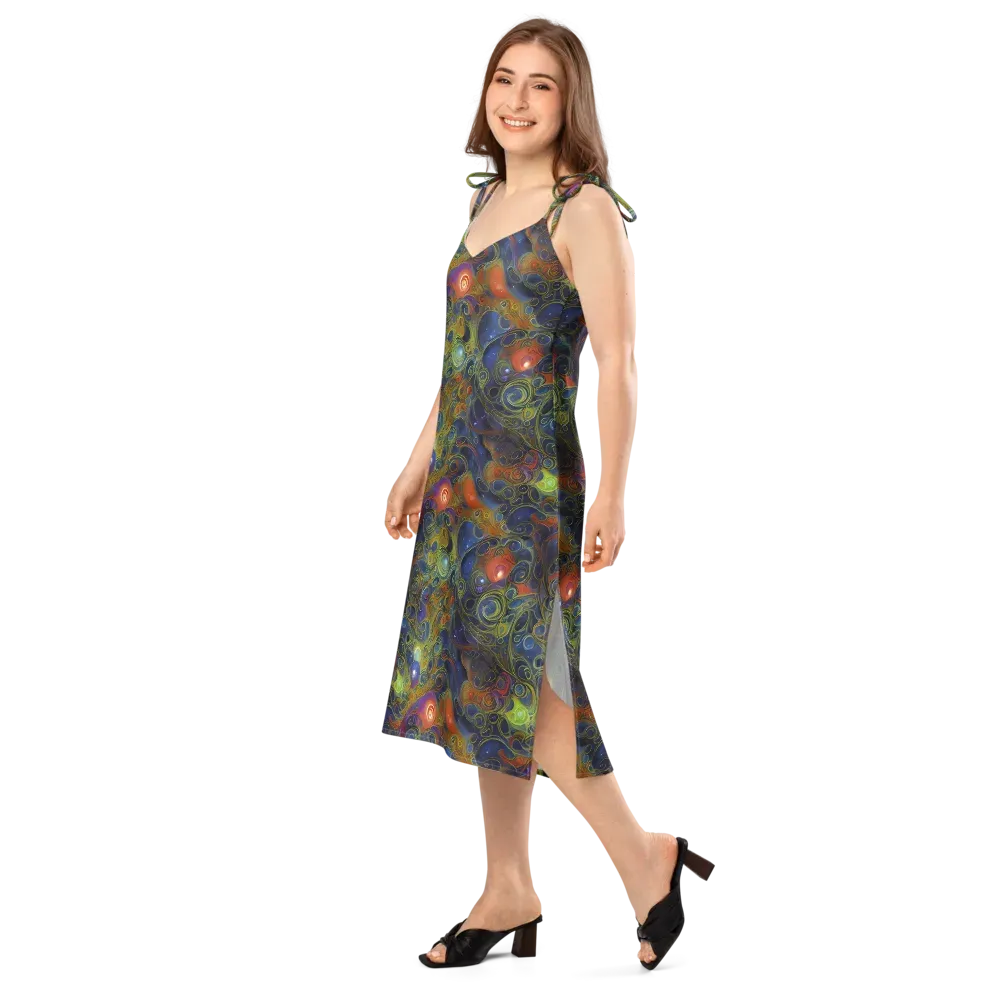 Nebula Marbling on Slip Dress — Left Front