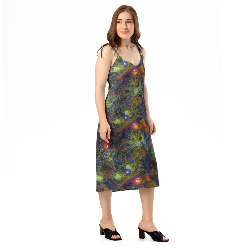 Nebula Marbling on Slip Dress — Right Front