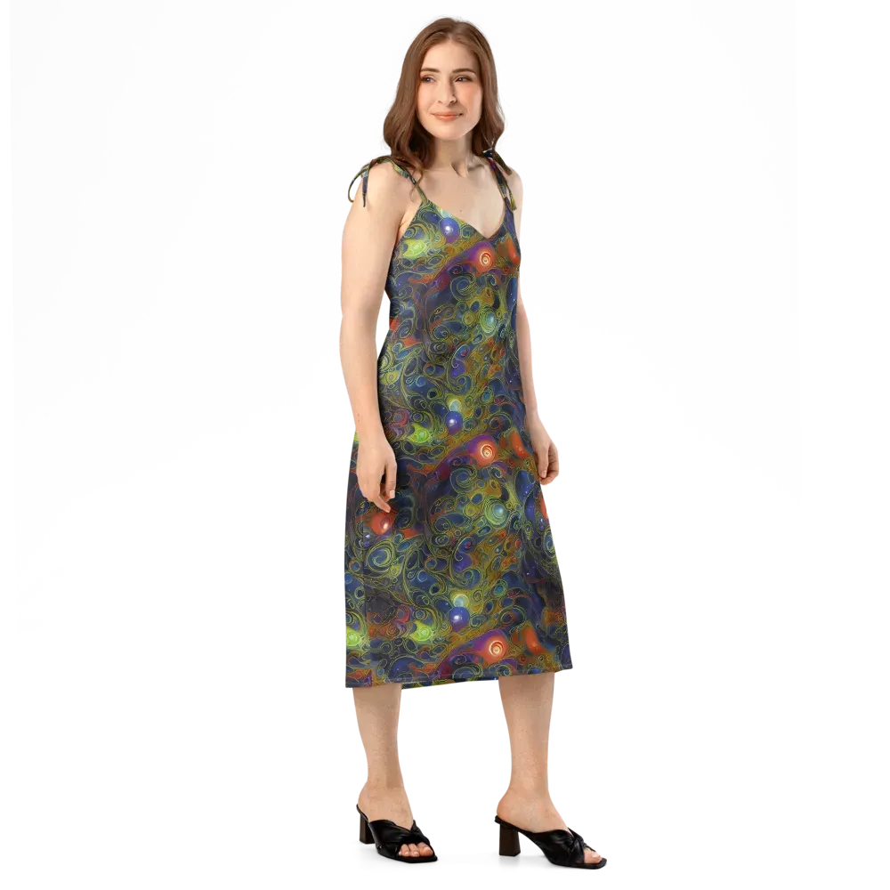 Nebula Marbling on Slip Dress — Right Front