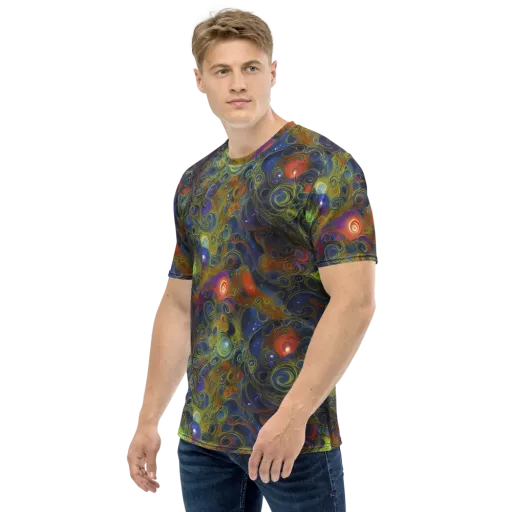 Nebula Marbling on a Men's Crew Neck T-Shirt