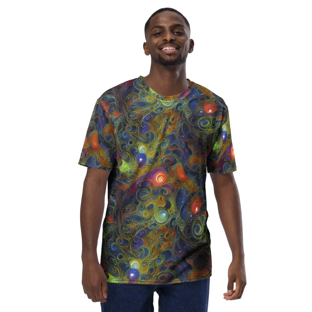 Nebula Marbling on Men's Crew Neck T-Shirt — Front