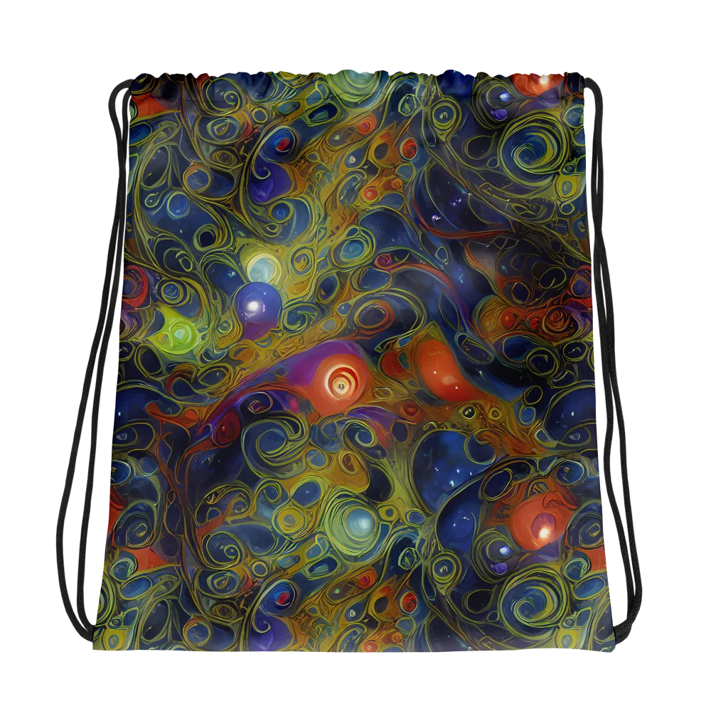 Nebula Marbling on Drawstring Bag — Photo