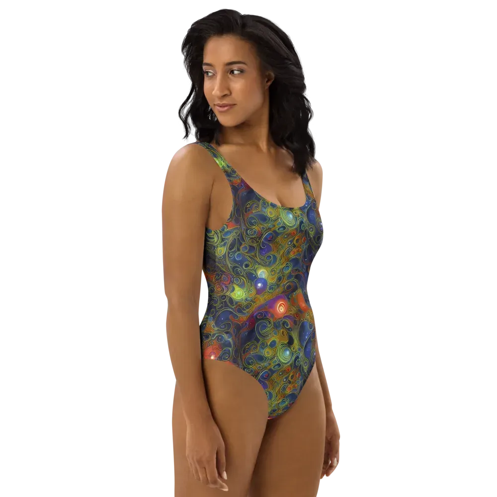 Nebula Marbling on One-Piece Swimsuit — Right