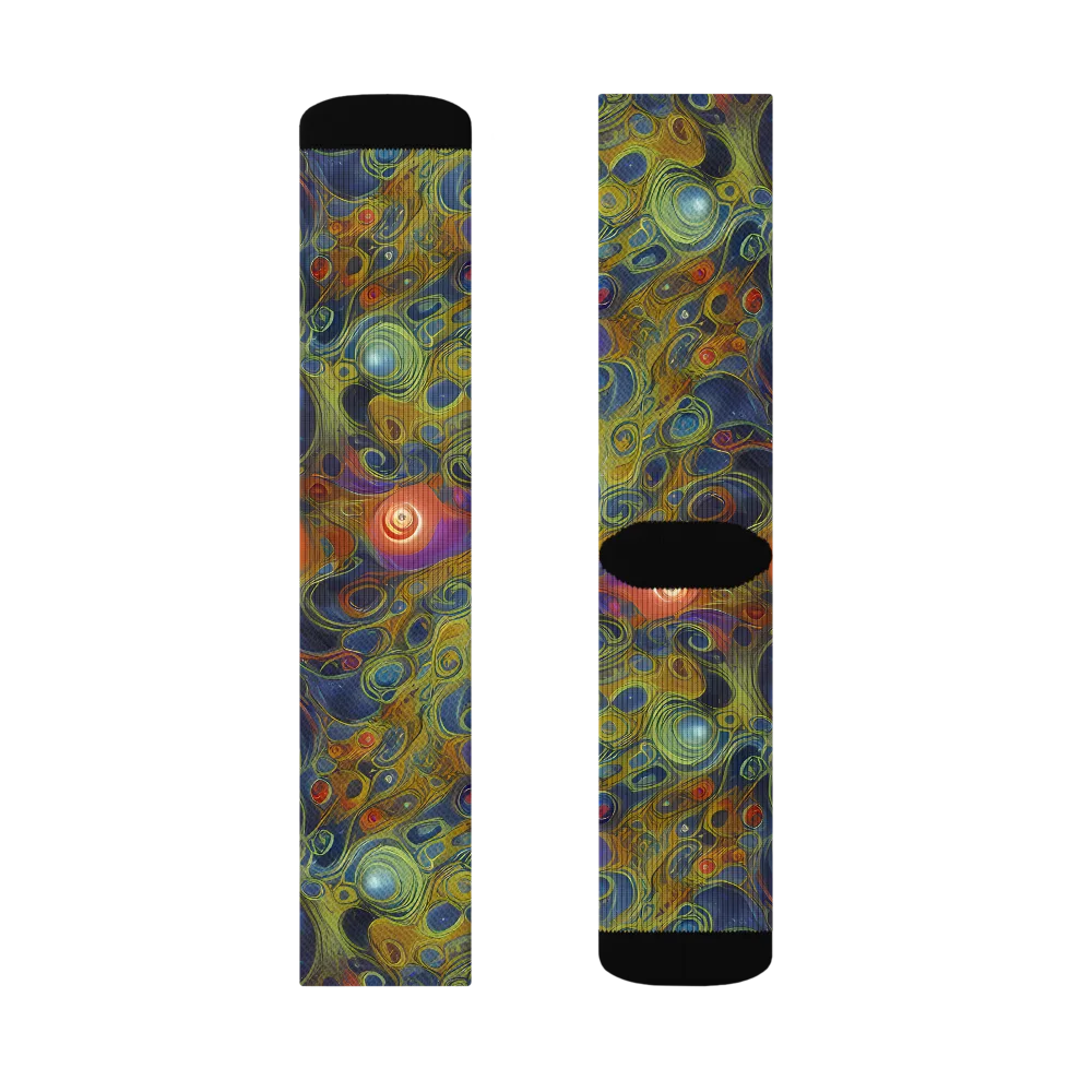 Nebula Marbling on Socks — Left Sock