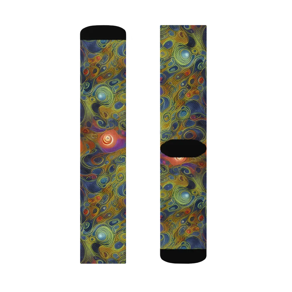 Nebula Marbling on Socks — Right Sock