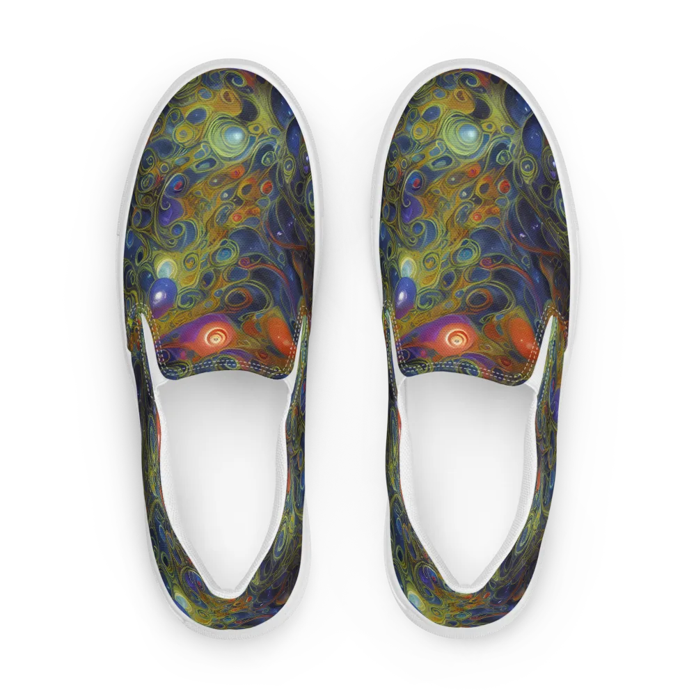 Nebula Marbling on Women's Slip-On Canvas Shoes — Front