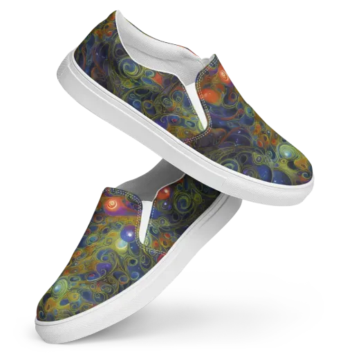 Nebula Marbling on a Women's Slip-On Canvas Shoes