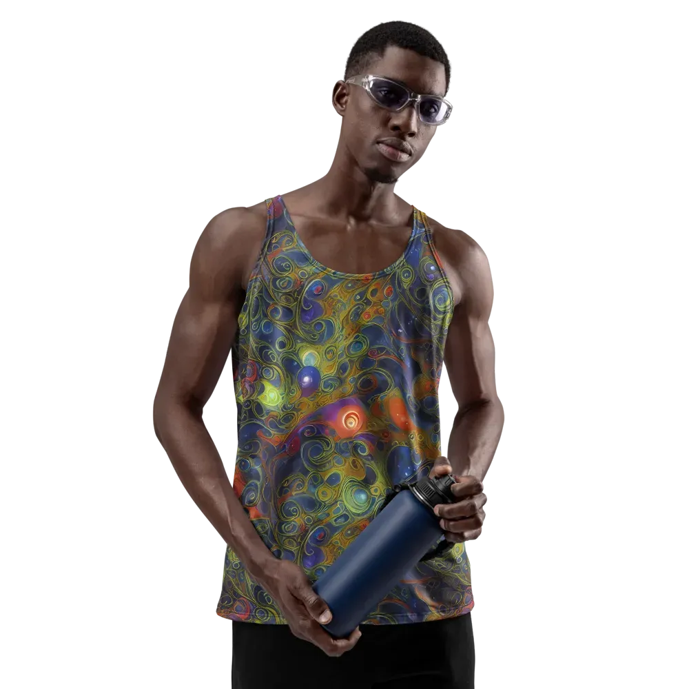 Nebula Marbling on Men's Tank Top — Front