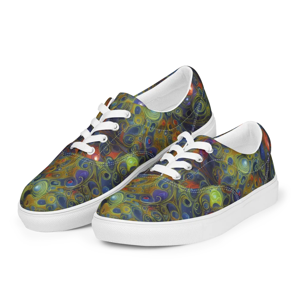 Nebula Marbling on Men's Lace-Up Canvas Shoes — Left Front