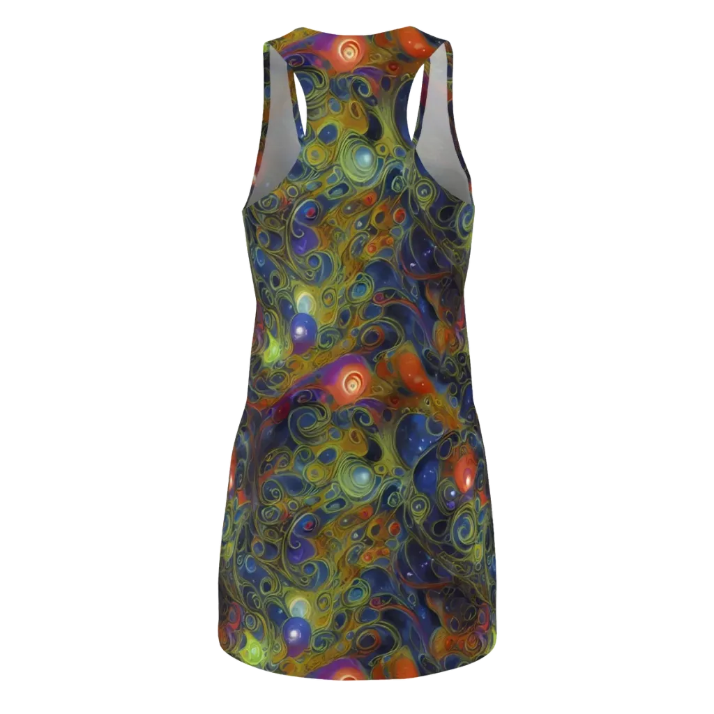 Nebula Marbling on Racerback Dress — Back