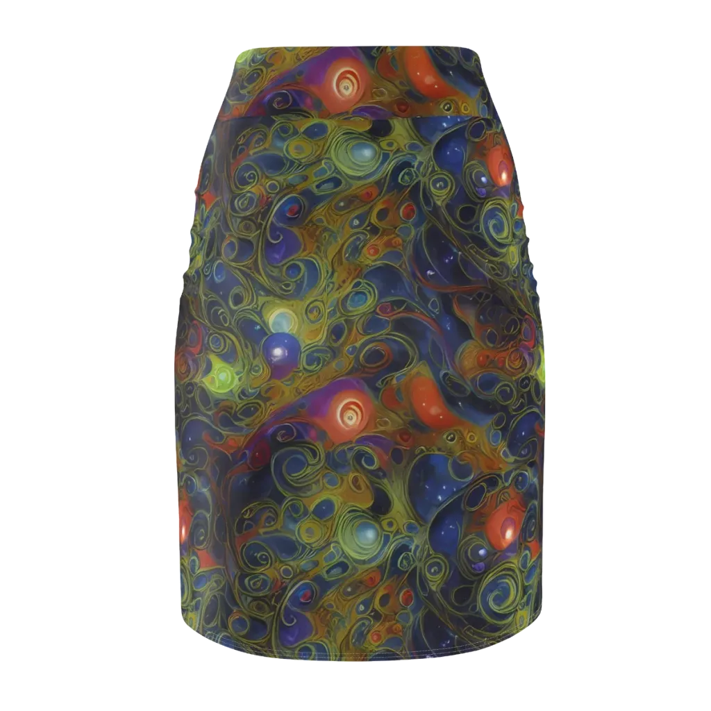 Nebula Marbling on Pencil Skirt — Back