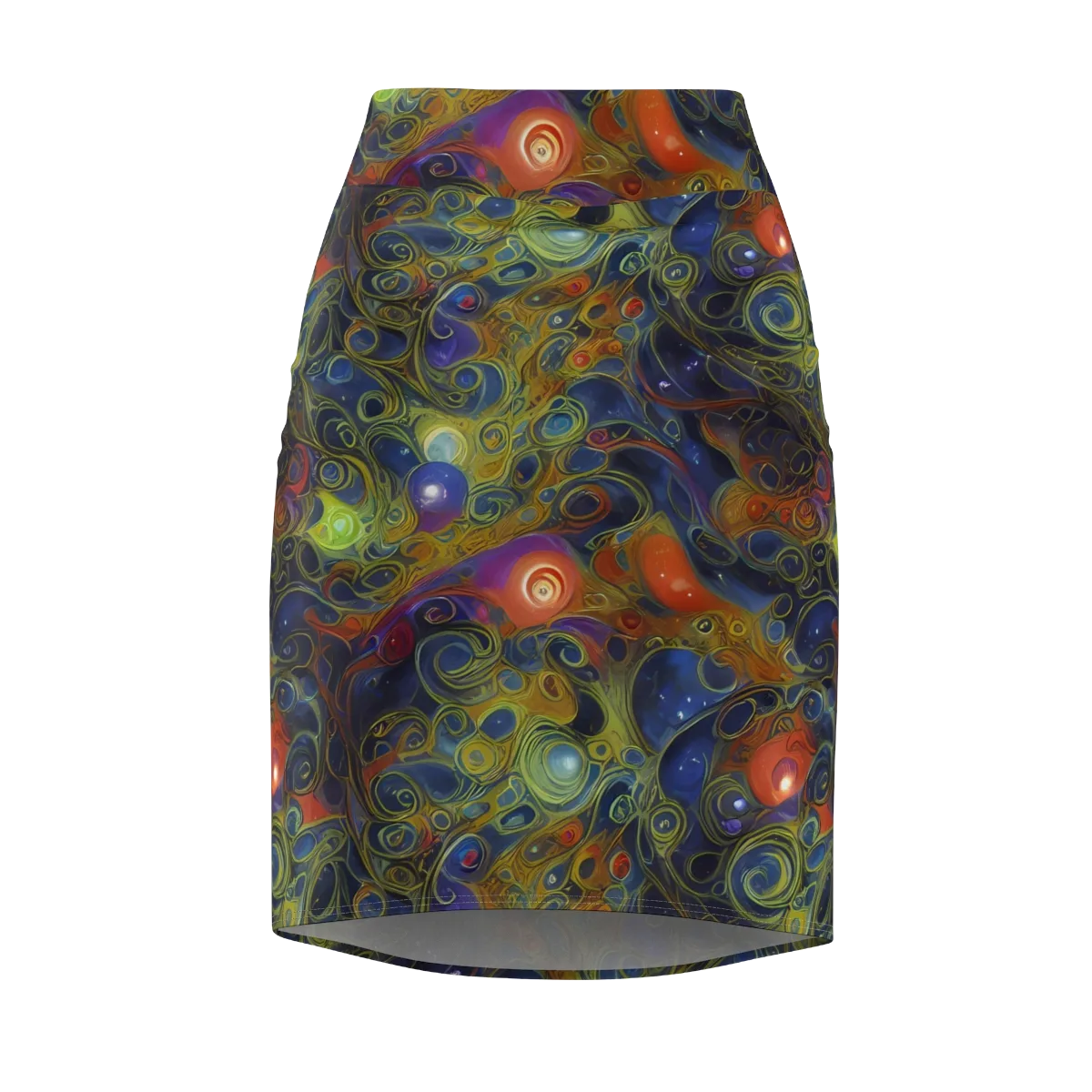 Nebula Marbling on Pencil Skirt — Front