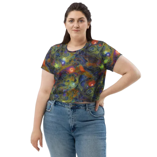 Nebula Marbling on a Crop Tee