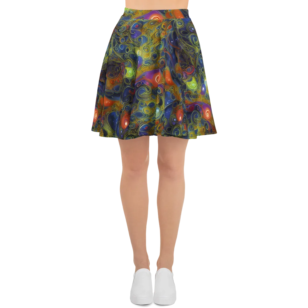 Nebula Marbling on Skater Skirt — Front