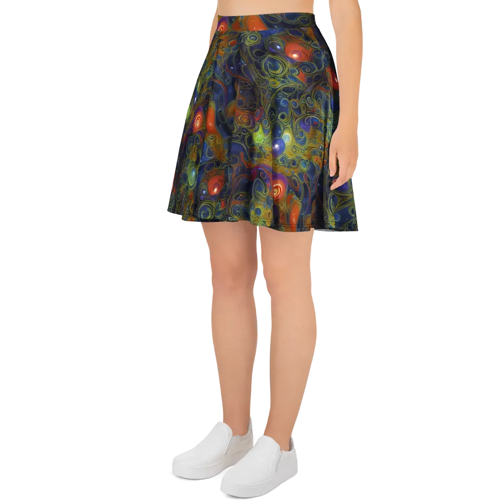 Nebula Marbling on Skater Skirt — Left