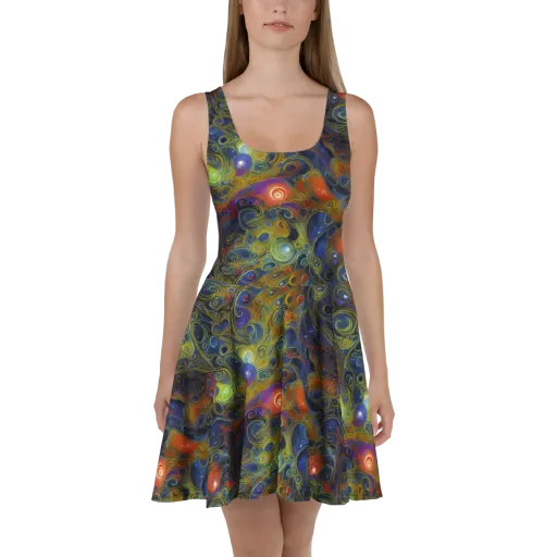 Nebula Marbling on a Skater Dress
