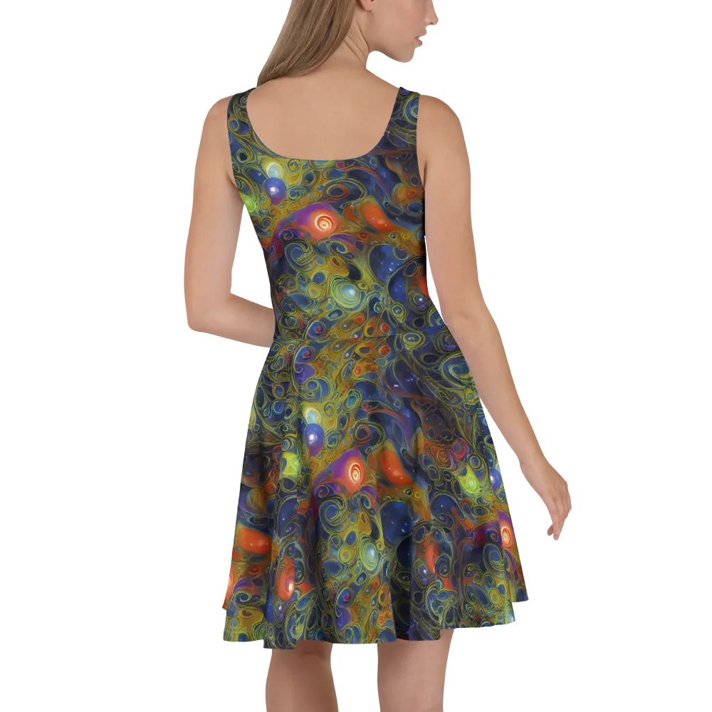 Nebula Marbling on Skater Dress — Back