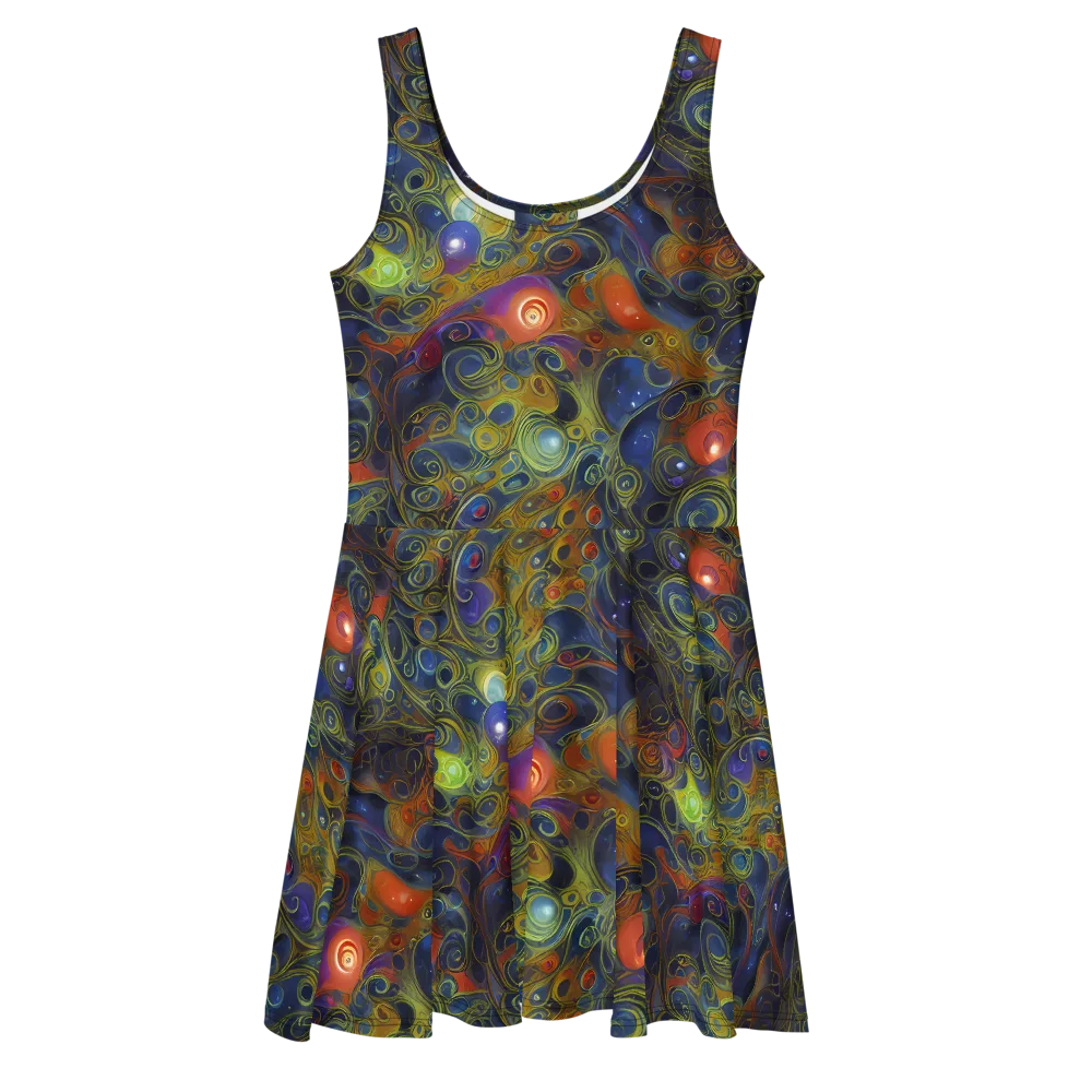 Nebula Marbling on Skater Dress — Front
