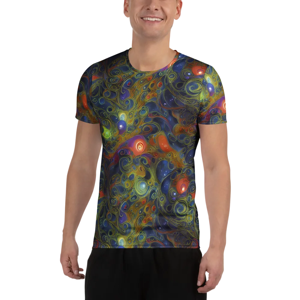 Nebula Marbling on Men's Athletic T-Shirt — Front