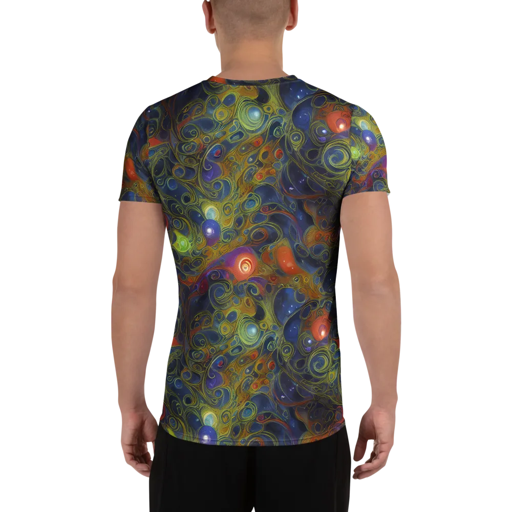 Nebula Marbling on Men's Athletic T-Shirt — Back