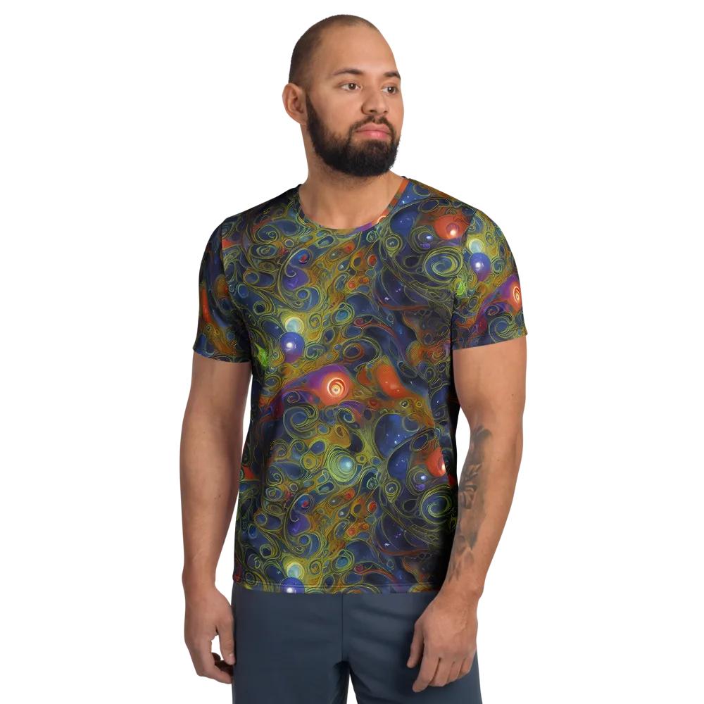 Nebula Marbling on Men's Athletic T-Shirt — Front