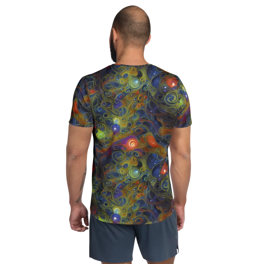 Nebula Marbling on Men's Athletic T-Shirt — Back
