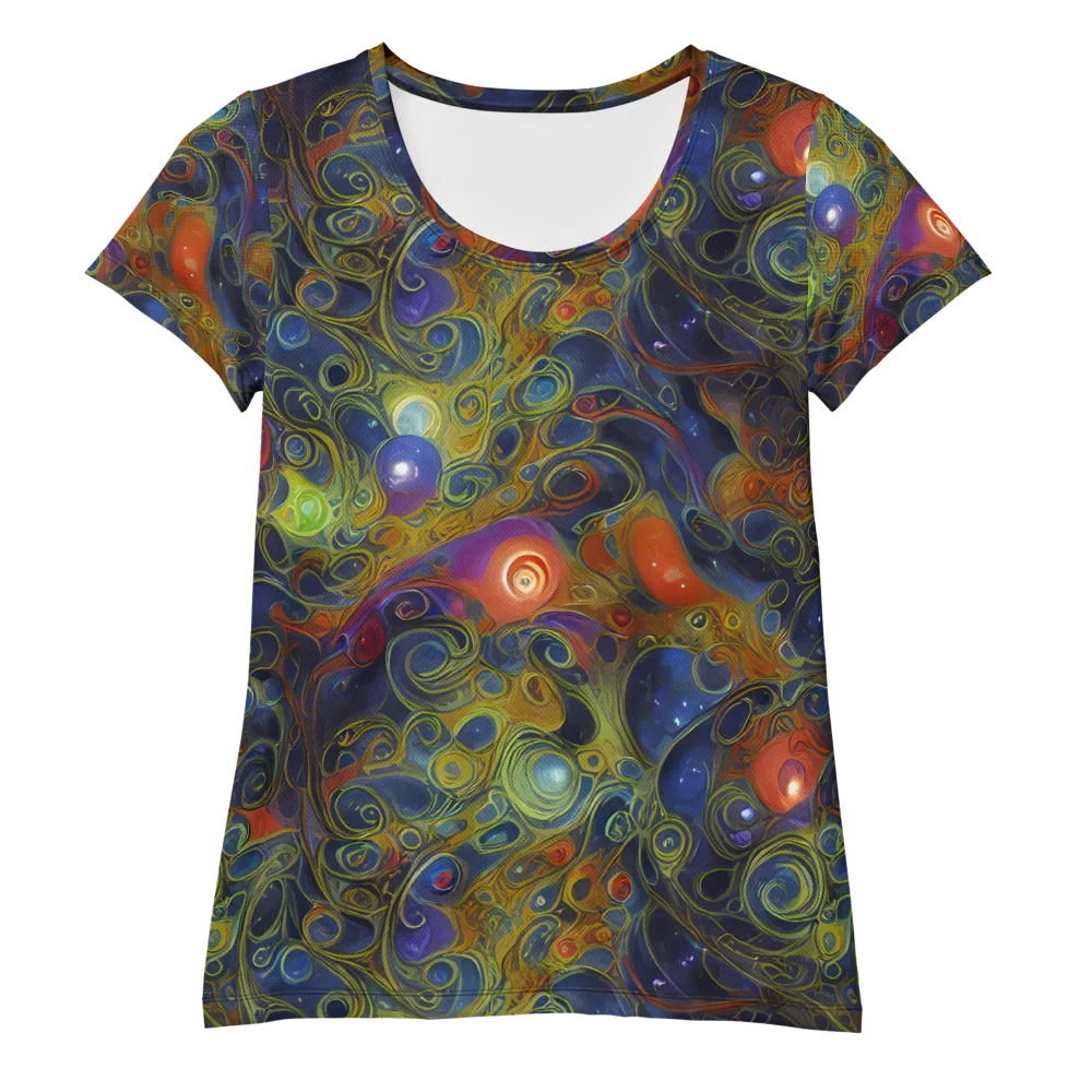 Nebula Marbling on Women's Athletic T-Shirt — Front