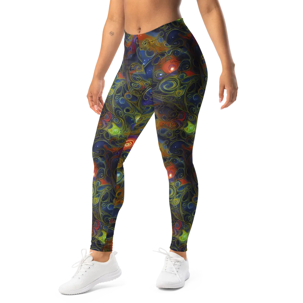 Nebula Marbling on Leggings — Left Front