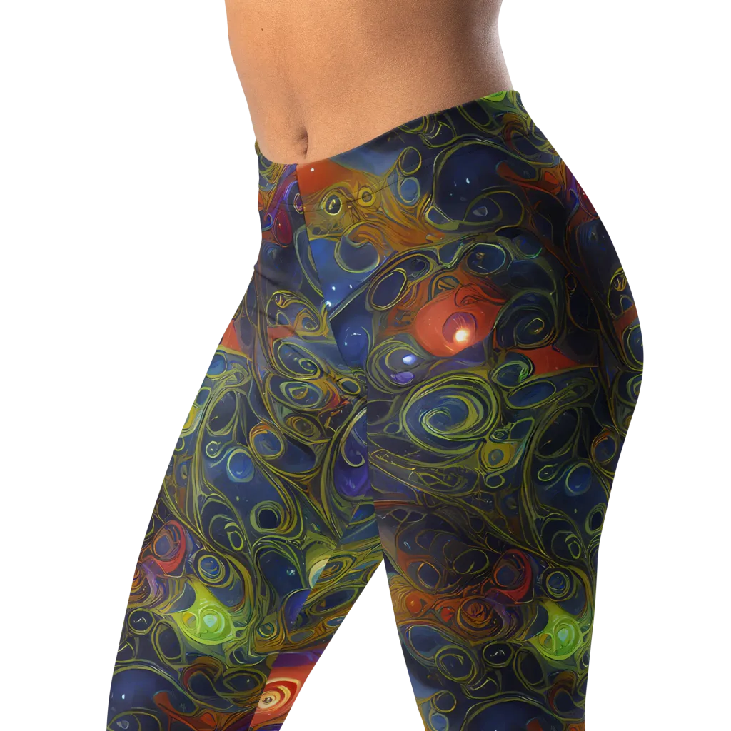 Nebula Marbling on Leggings — Left Front