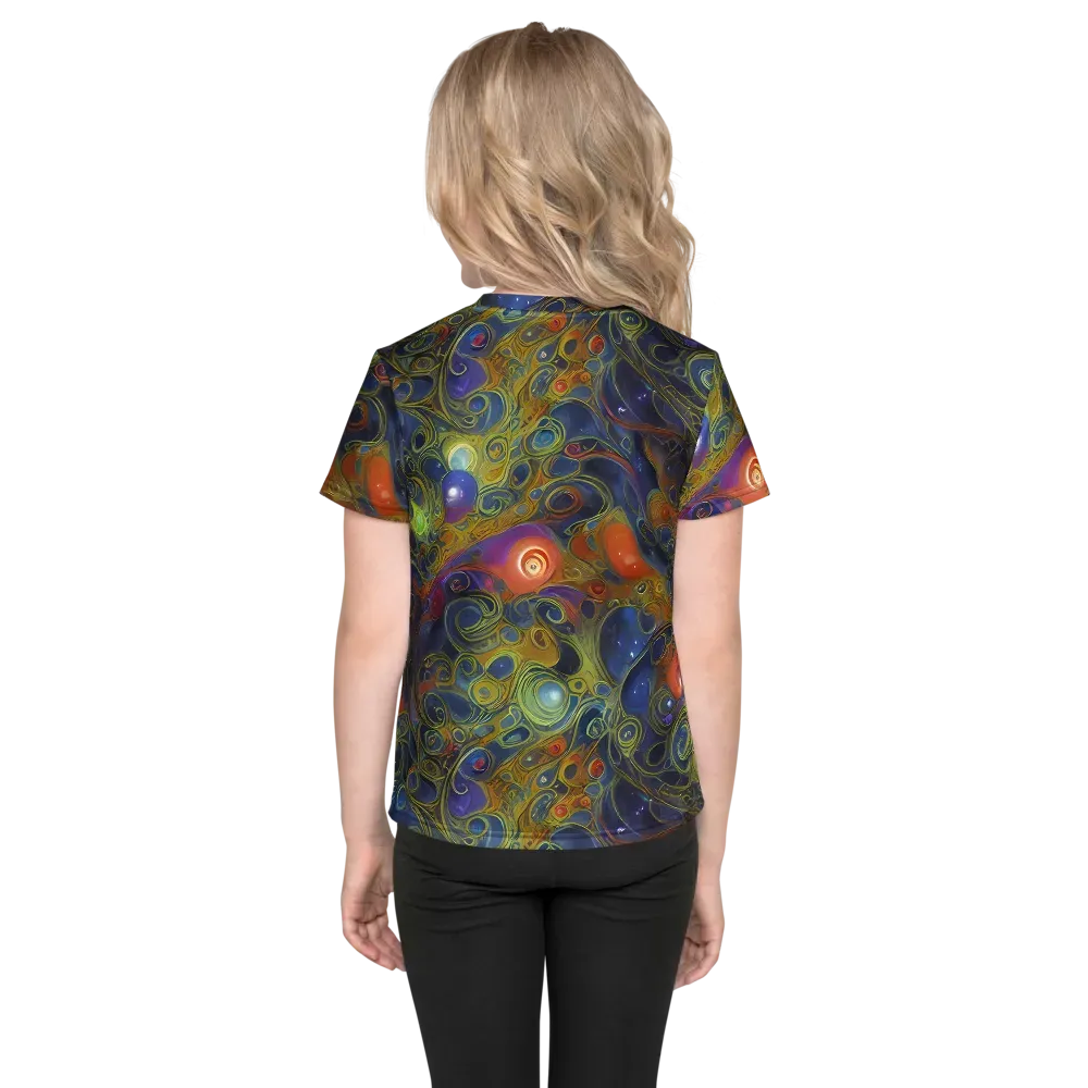 Nebula Marbling on Kids Crew Neck T-Shirt — Back