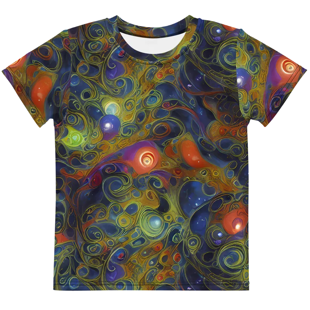 Nebula Marbling on Kids Crew Neck T-Shirt — Front