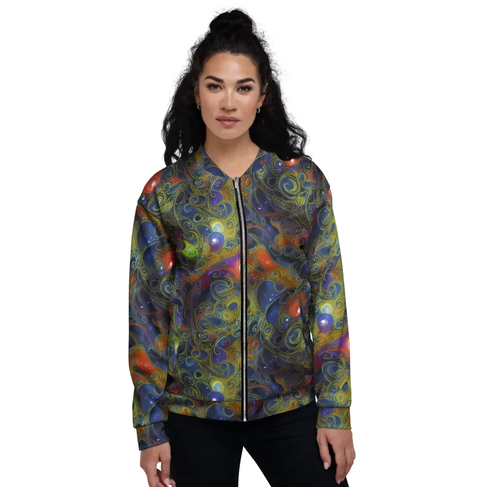 Nebula Marbling on Bomber Jacket — Front