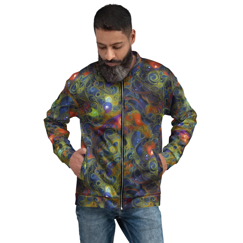 Nebula Marbling on Bomber Jacket — Front