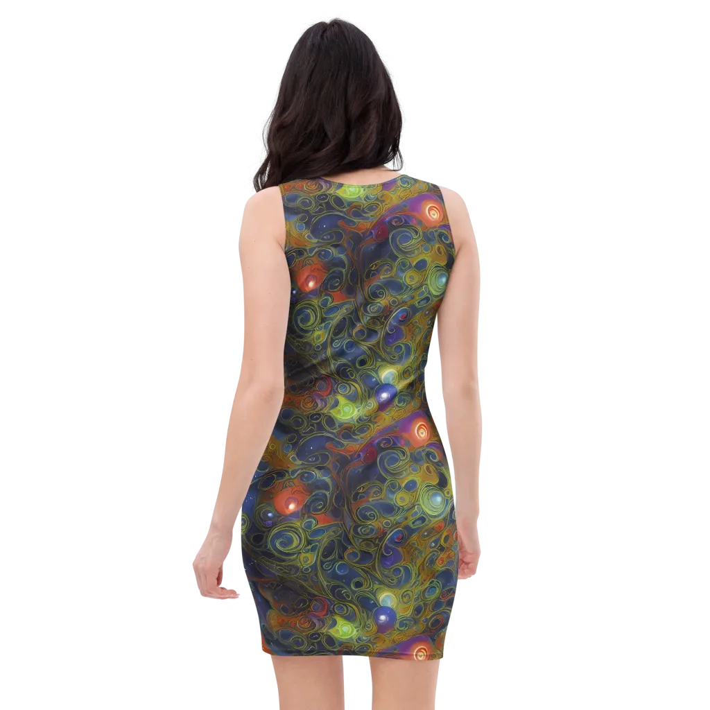 Nebula Marbling on Bodycon Dress — Back