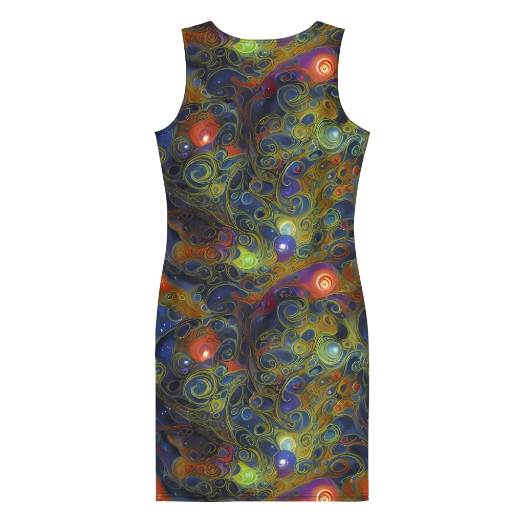 Nebula Marbling on Bodycon Dress — Back